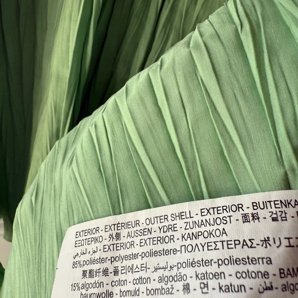 ZARA Woman’s Green Pleated Mini Dress - Picture 9 of 9